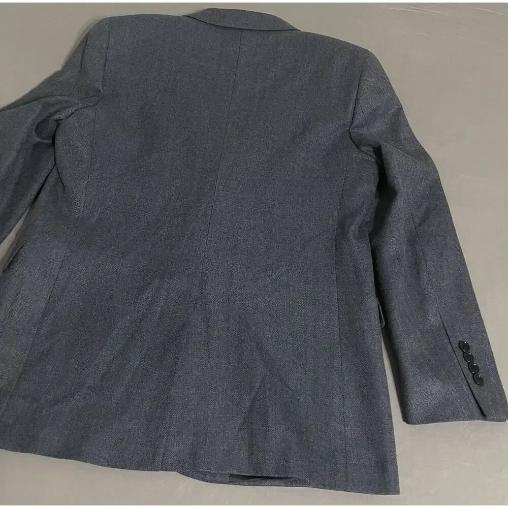 Brooks Brothers Regent Fit Tweed Wool Blazer 42R Blue Herringbone 2-Button